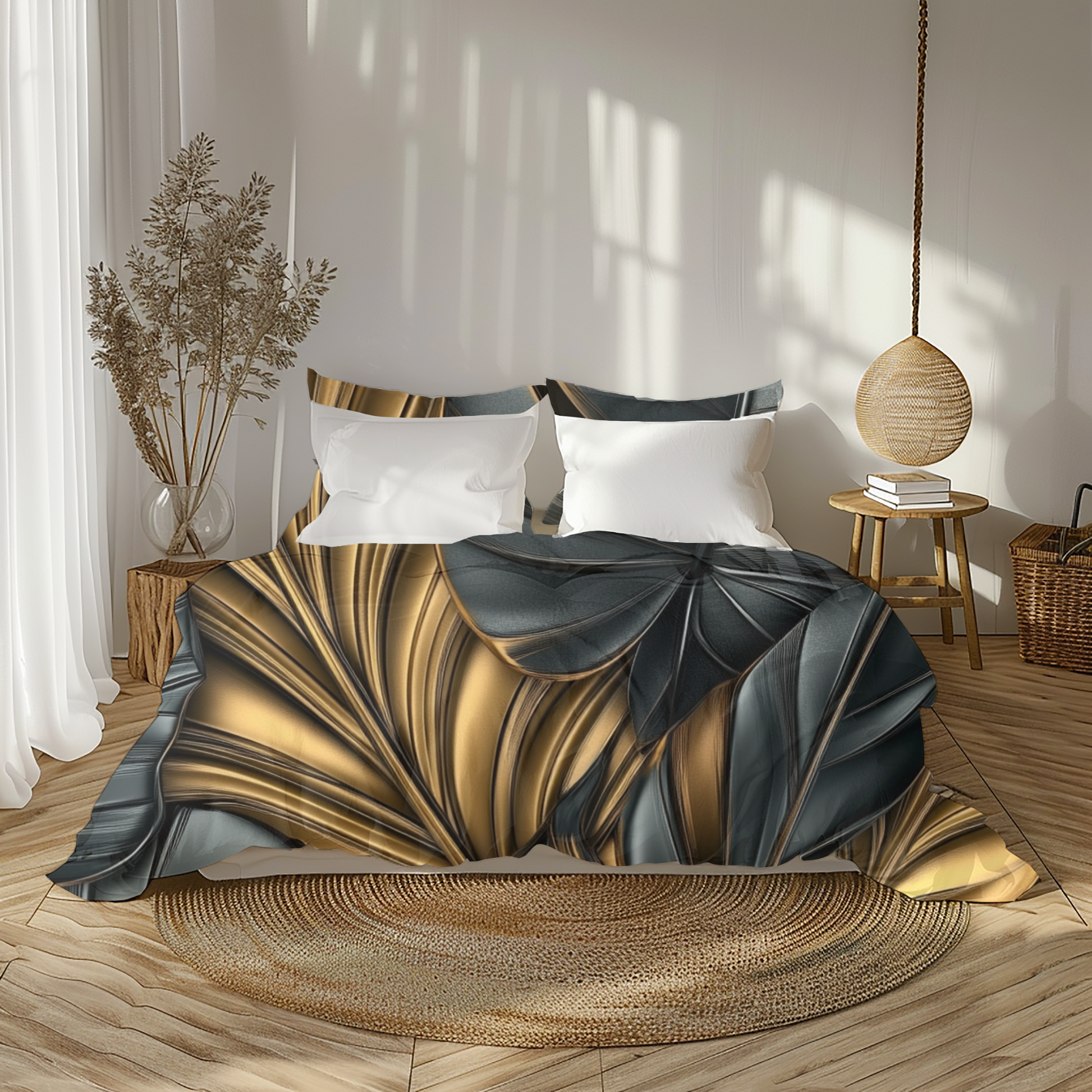 "Golden Menagerie" Sateen Duvet