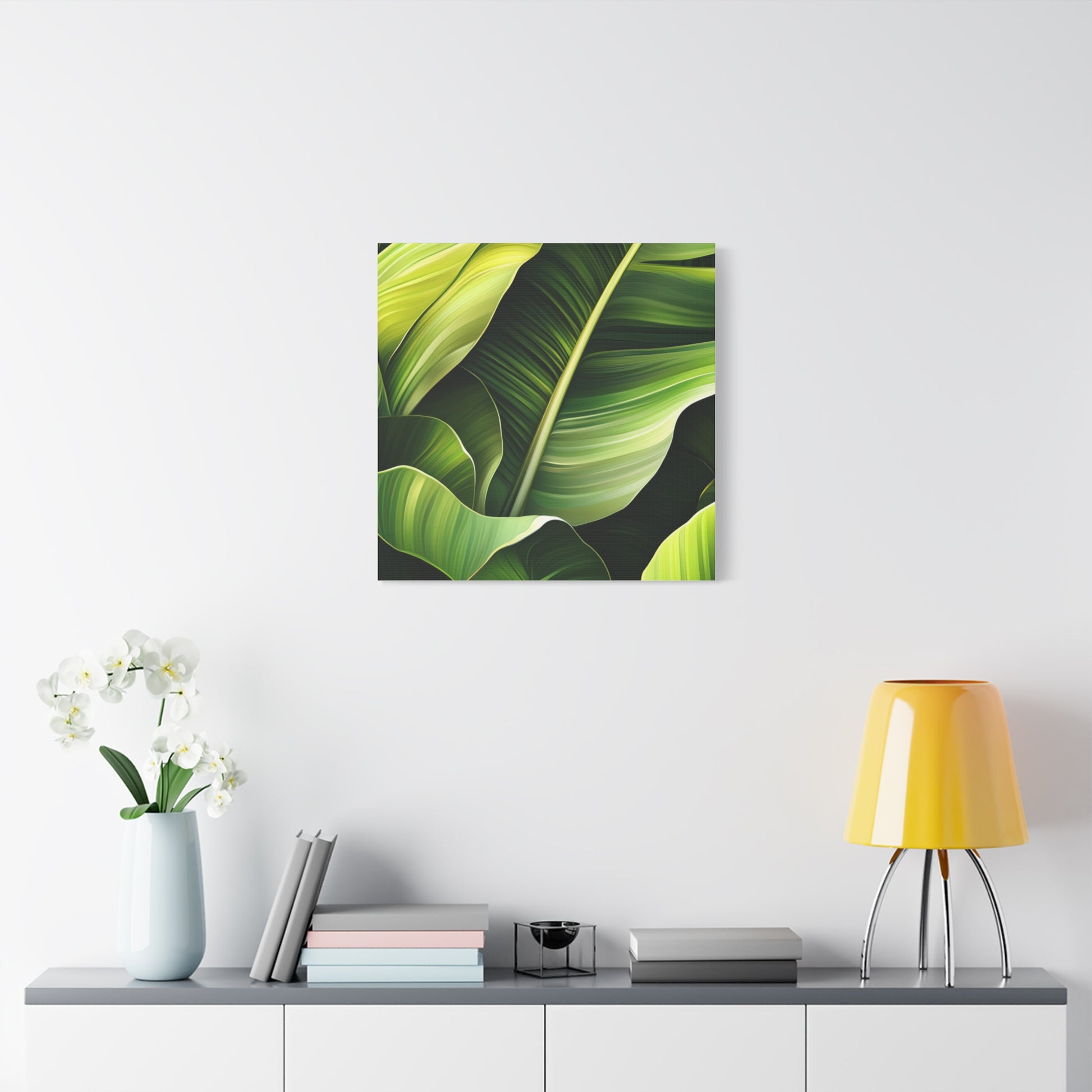 Leafy Green Canvas Art, Modern Home Decor, Tropical Wall Art, Nature-Inspired Print, Botanical Decor, Gift for Plant Lovers