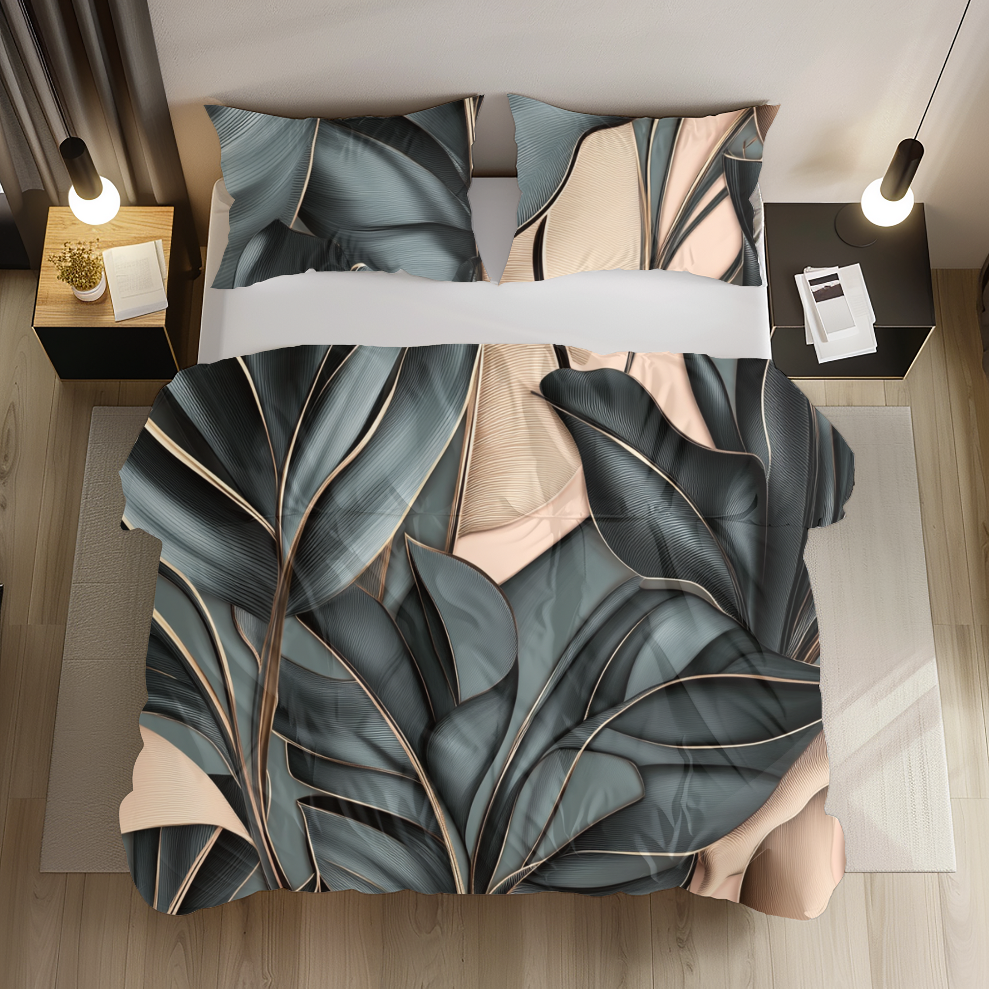 "Peachy Serene" Sateen Duvet