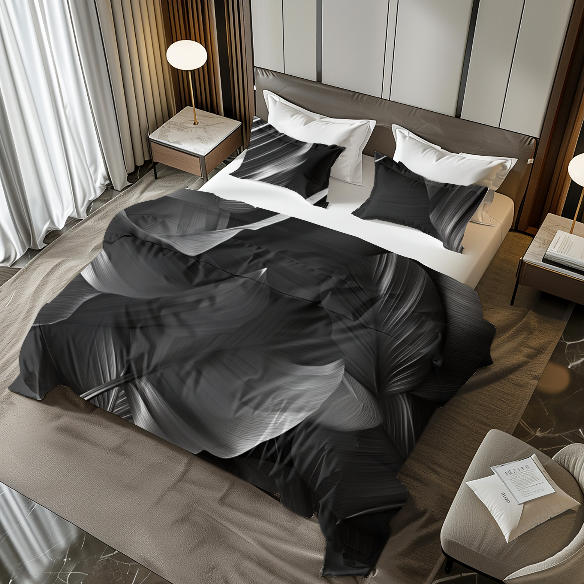 "Moonlight Leaves" Sateen Duvet