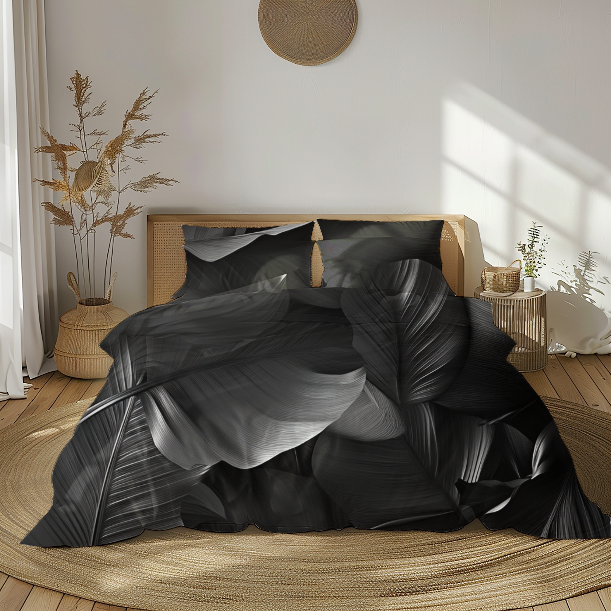 "Moonlight Leaves" Sateen Duvet