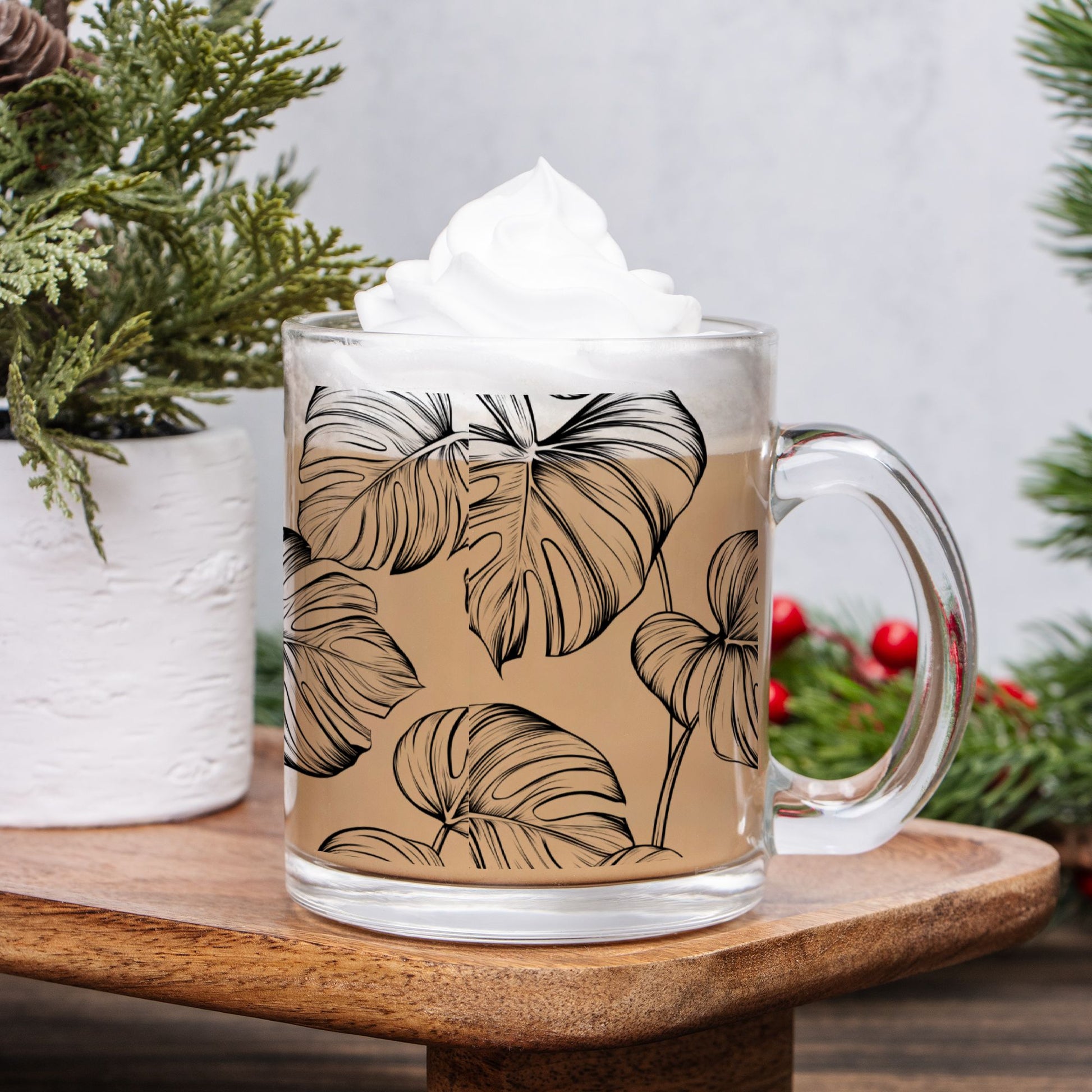 "Monstera Bliss" Glass Mug