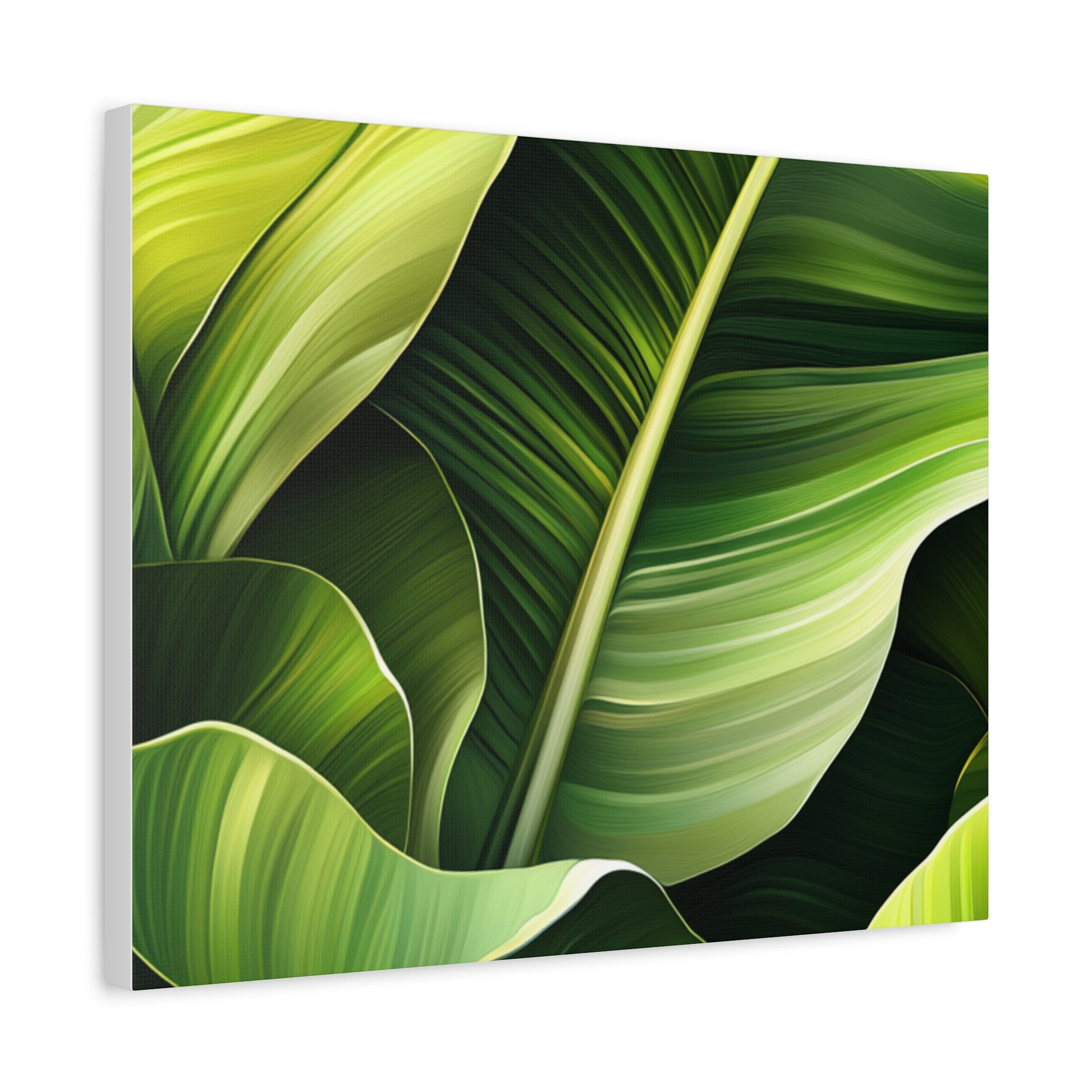 Leafy Green Canvas Art, Modern Home Decor, Tropical Wall Art, Nature-Inspired Print, Botanical Decor, Gift for Plant Lovers