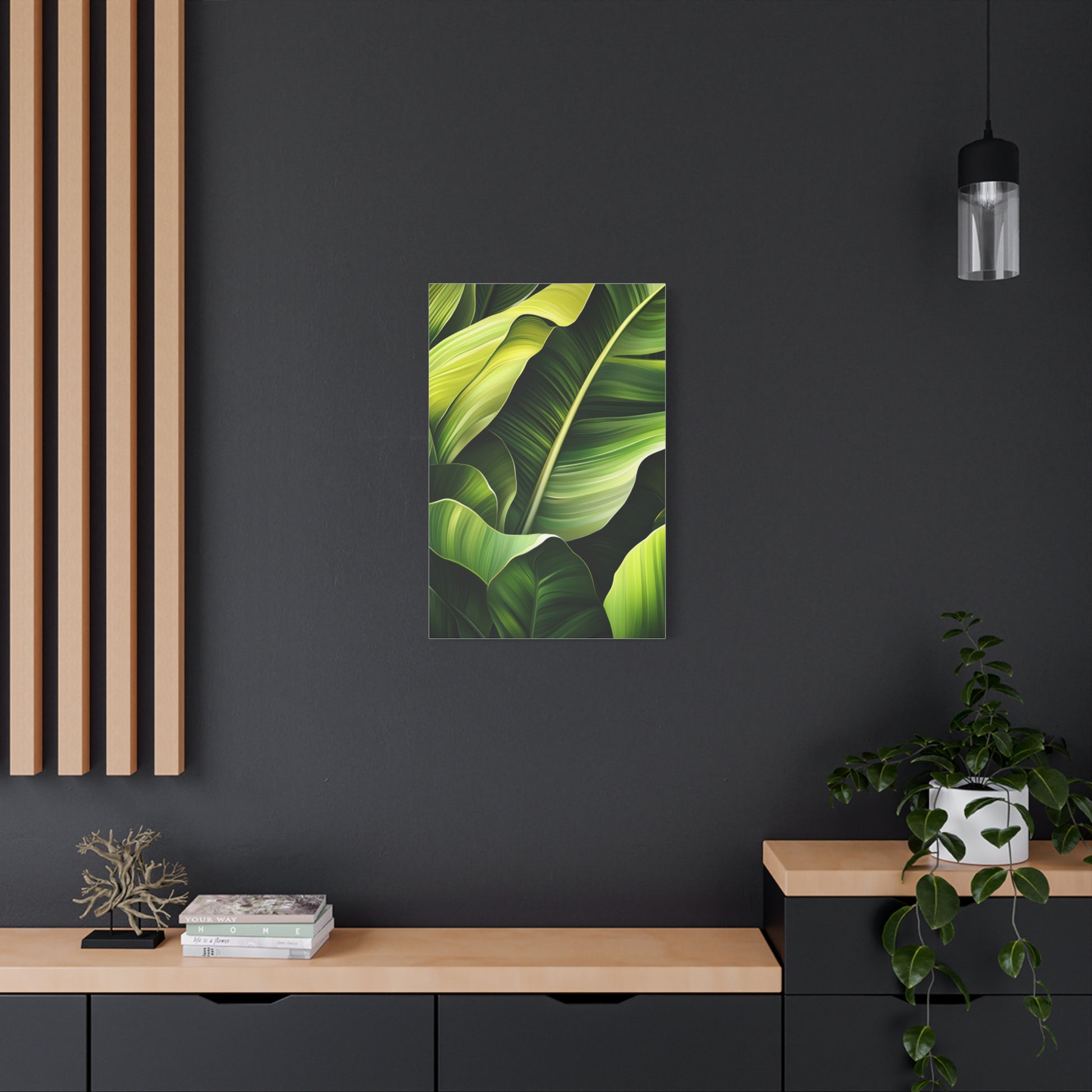 Leafy Green Canvas Art, Modern Home Decor, Tropical Wall Art, Nature-Inspired Print, Botanical Decor, Gift for Plant Lovers