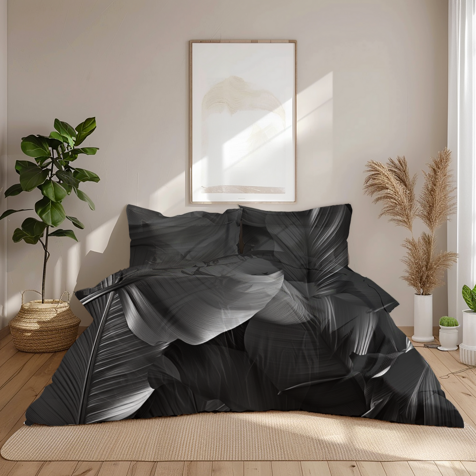 "Moonlight Leaves" Sateen Duvet