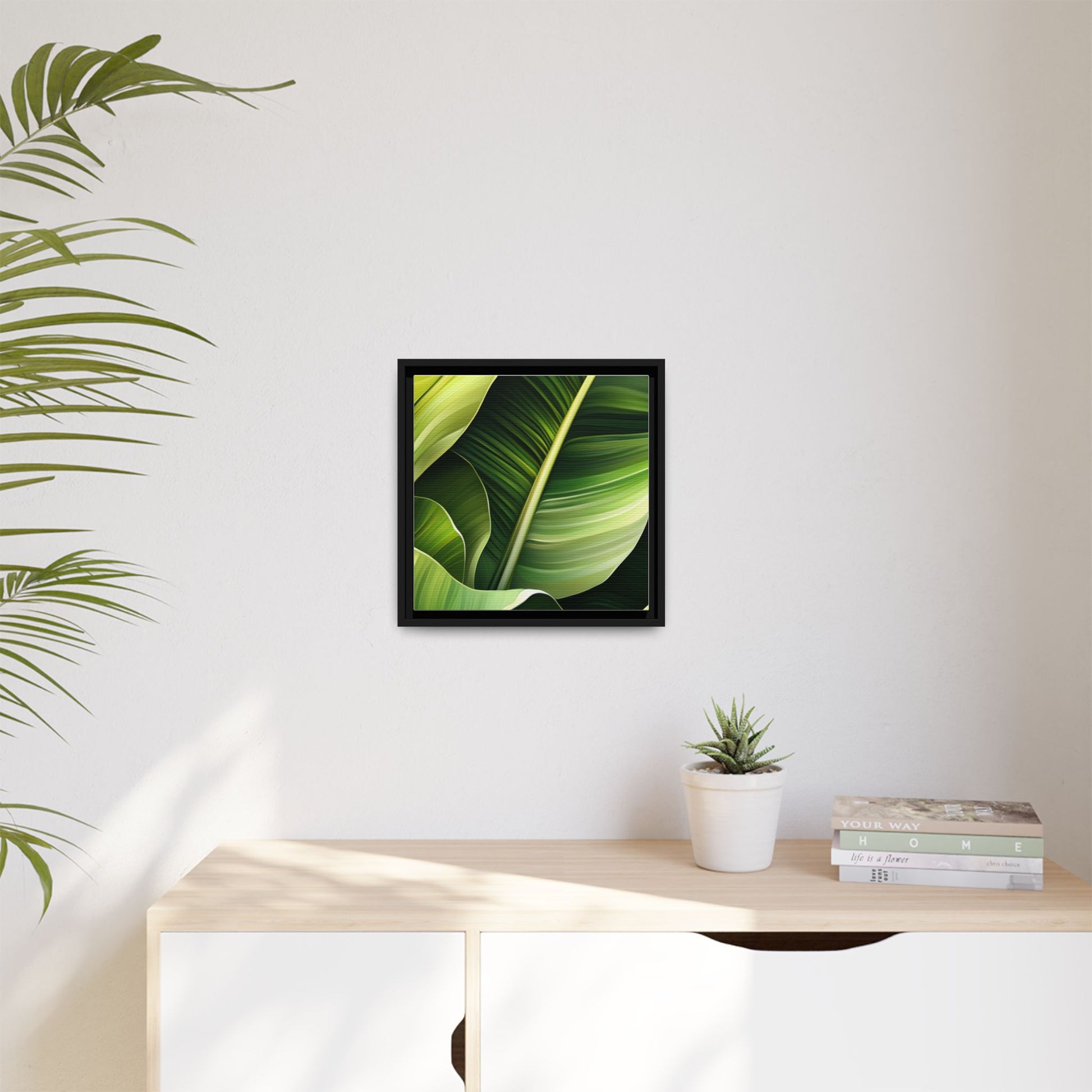 Framed Matte Canvas Tropical Leaf