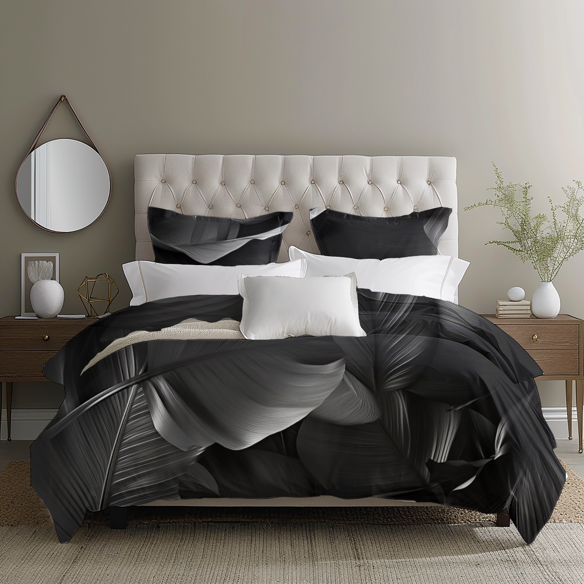 "Moonlight Leaves" Sateen Duvet