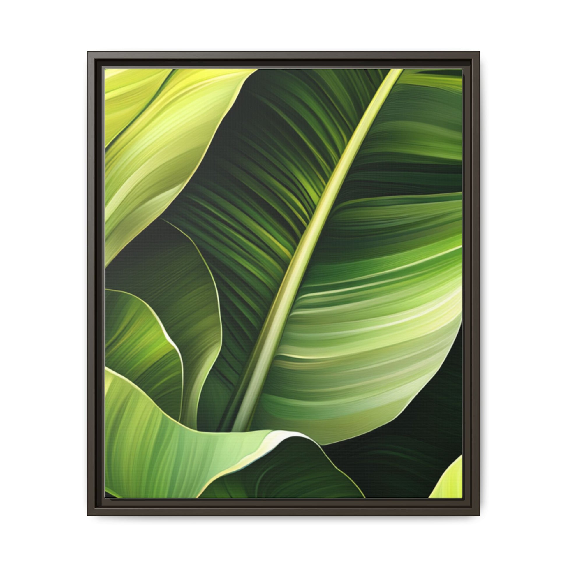 Framed Matte Canvas Tropical Leaf