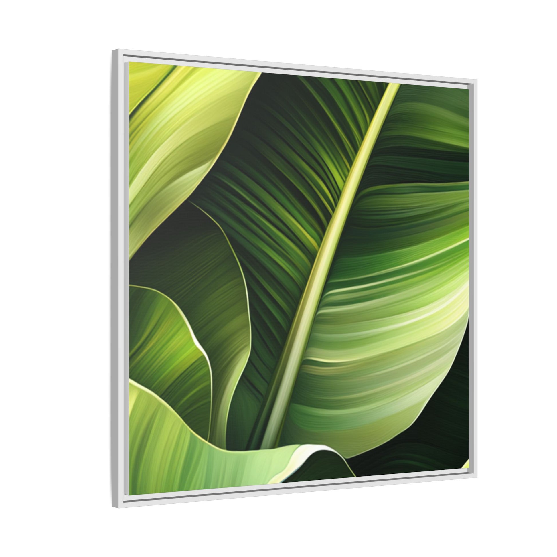 Framed Matte Canvas Tropical Leaf