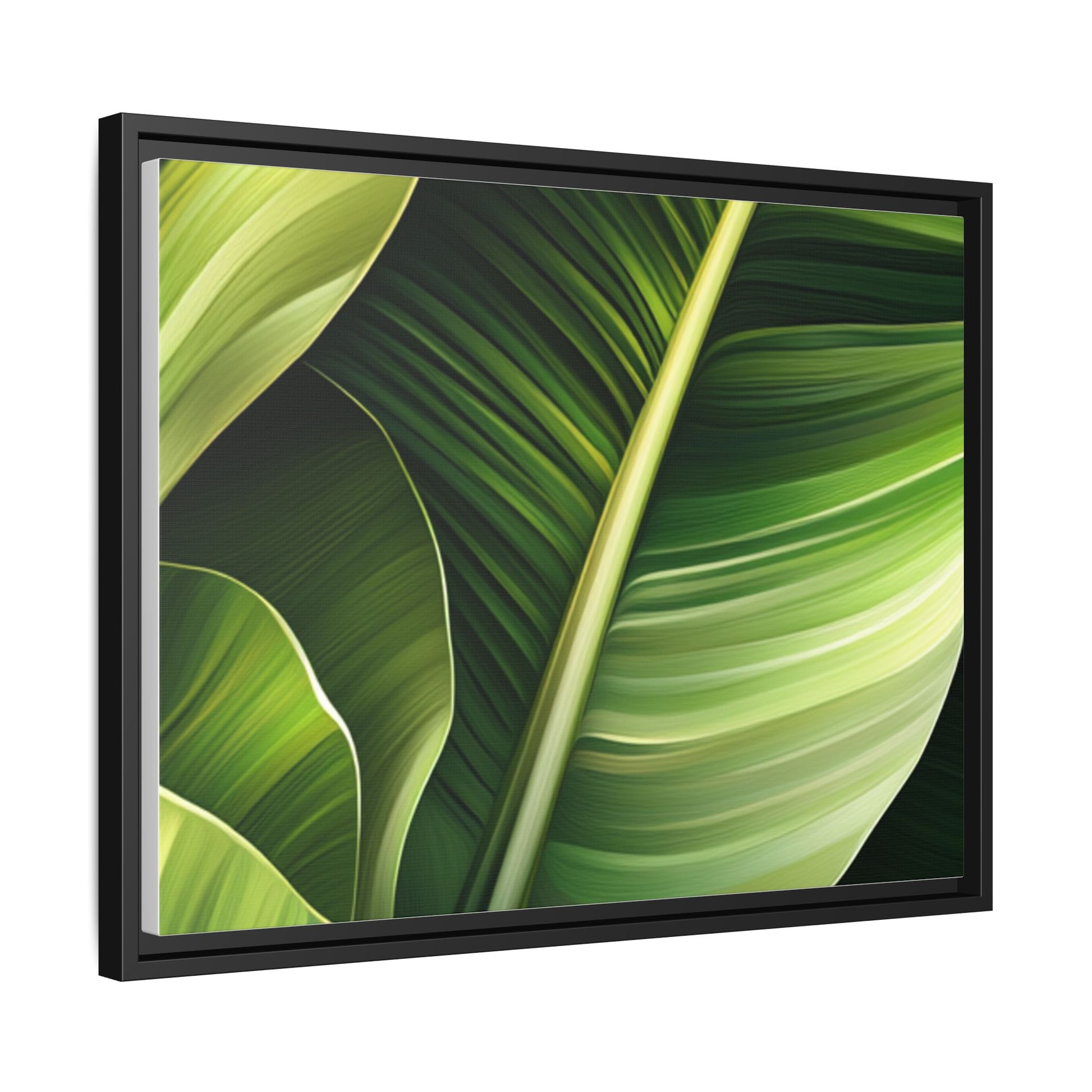 Framed Matte Canvas Tropical Leaf