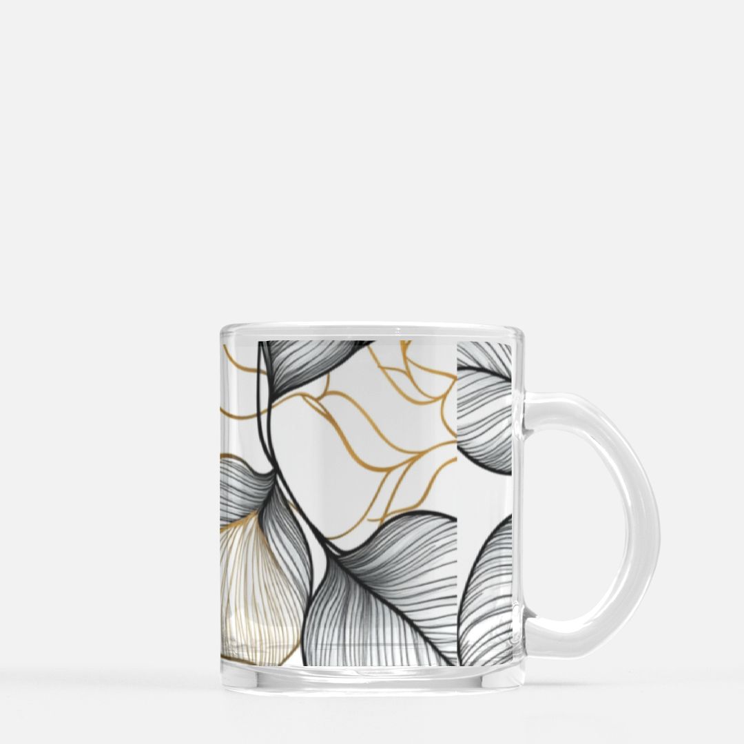 "Sophisticated Fronds" Glass Mug